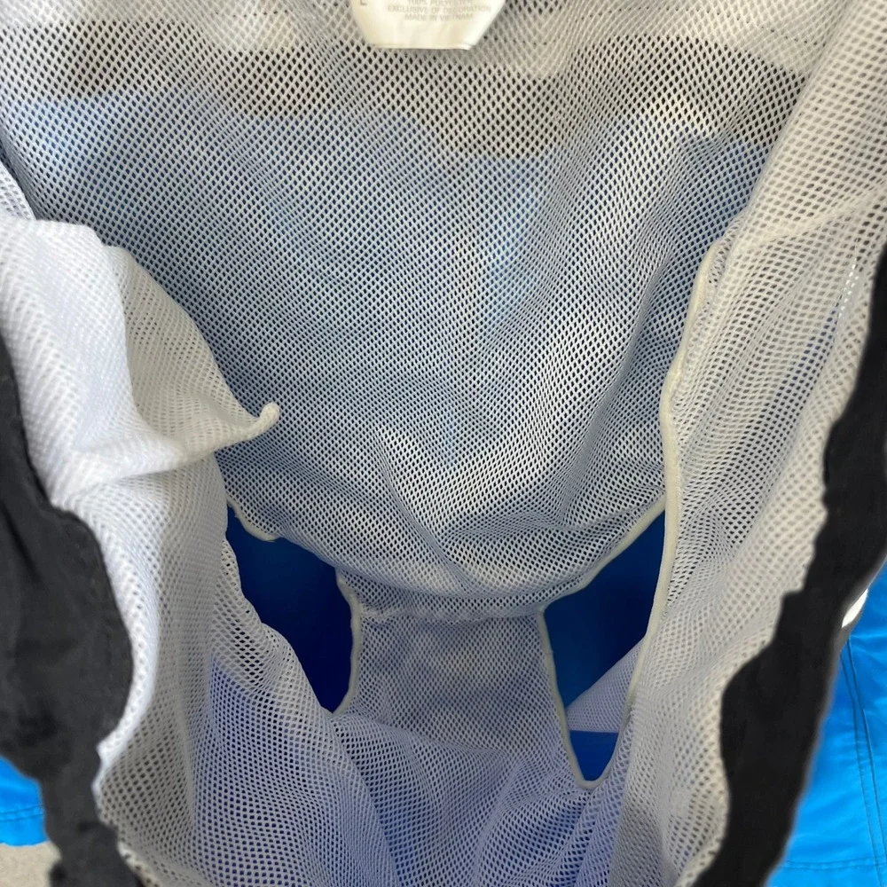 Speedo Mens Swim Trunks Blue Black White Geometric Athletic Size‎ L
